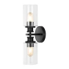 Jonathan Y Jules Cylinder 2-light Iron/seeded Glass Farmhouse Contemporary Led Wall Sconce In Black