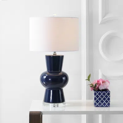 Jonathan Y Julia 28.5" Ceramic Led Table Lamp In Blue