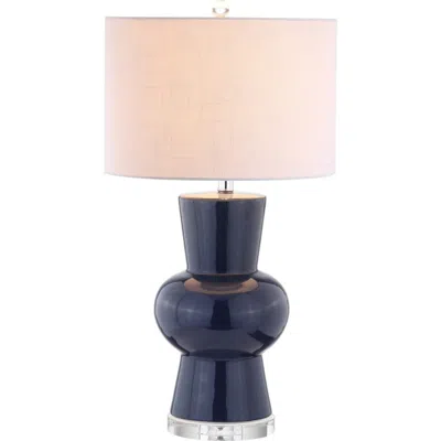 Jonathan Y Julia 28.5" Ceramic Led Table Lamp In Navy