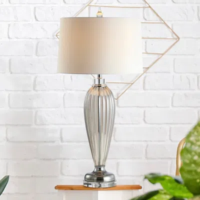 Jonathan Y Julian 33.5" Glass/crystal Led Table Lamp In Transparent