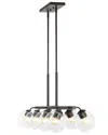 Jonathan Y Julian 33in 8-light Farmhouse Bohemian Iron/glass Linear Led Pendant In Bronze