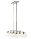 Jonathan Y Julian 33in 8-light Farmhouse Bohemian Iron/glass Linear Led Pendant In Nickel