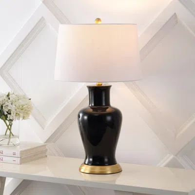 Jonathan Y Julian Traditional Classic Ceramic Urn Led Table Lamp In Black