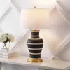 Jonathan Y Julian Traditional Classic Ceramic Urn Led Table Lamp In Black/beige