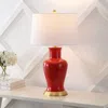 Jonathan Y Julian Traditional Classic Ceramic Urn Led Table Lamp In Red