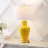 Jonathan Y Julian Traditional Classic Ceramic Urn Led Table Lamp In Yellow