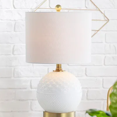 Jonathan Y Julienne 20.5" Glass/metal Led Table Lamp In White