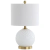 Jonathan Y Julienne Glass/metal Led Table Lamp In White/brass Gold