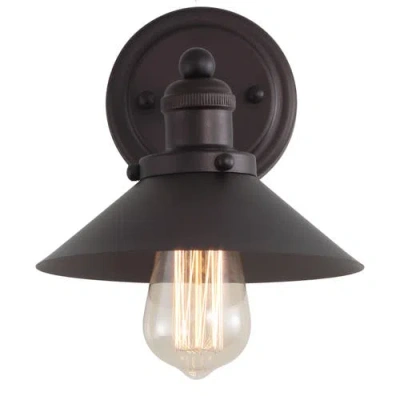 Jonathan Y July 1-light Metal Shade Sconce In Bronze/black