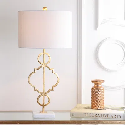 Jonathan Y July 31" Modern Contemporary Metal Led Table Lamp In White