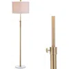 Jonathan Y June 65" Adjustable Metal/marble Led Floor Lamp In Brass Gold/white