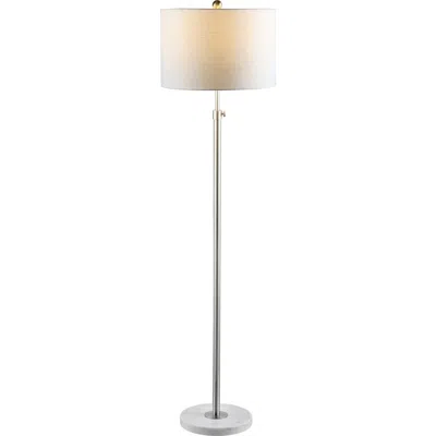 Jonathan Y June 65" Adjustable Metal/marble Led Floor Lamp In Chrome