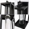 Jonathan Y Juno 1-light Industrial Vintage Iron/seeded Glass With Dusk-to-dawn Sensor Integrated Led In Black