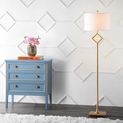 Jonathan Y Juno 62.5" Metal Led Floor Lamp In Gold Leaf