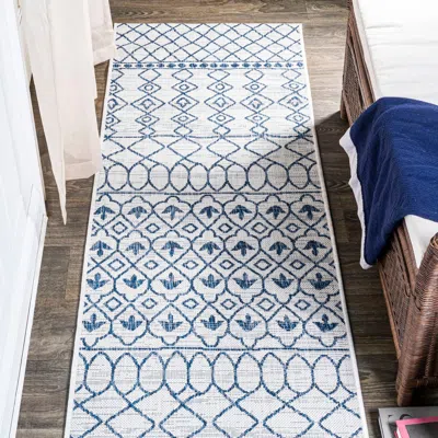 Jonathan Y Kafel  Bohemian Indoor/outdoor Area Rug In Blue