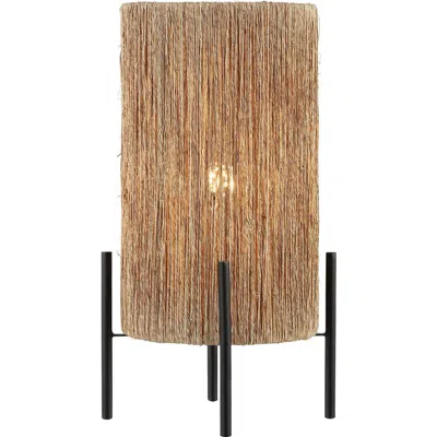 Jonathan Y Kai 16.5" Coastal Minimalist Rattan Led Table Lamp, Brown In Light Brown