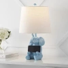 Jonathan Y Kairi Modern Shabby Chic Resin/iron Happy Elephant Led Kids' Table Lamp With Phone Stand In Blue