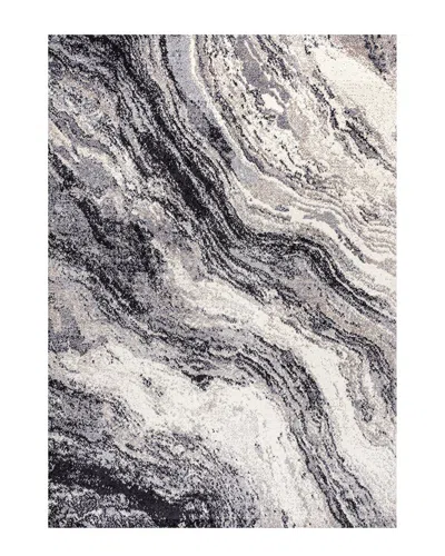 Jonathan Y Kassia Contemporary Glam Abstract Marble Area Rug In Charcoal