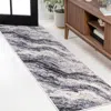 Jonathan Y Kassia Contemporary Glam Abstract Marble Area Rug In Charcoal/cream