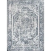 Jonathan Y Keesha Bold Distressed Medallion Low-pile Machine-washable Area Rug In Cream/blue
