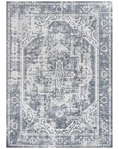 Jonathan Y Keesha Bold Distressed Medallion Low-pile Machine-washable  Polyester Rug In White