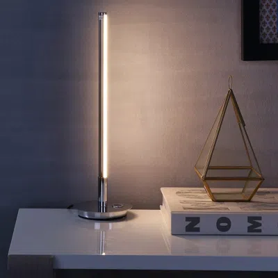 Jonathan Y Keira 16.5" Led Integrated Table Lamp In Metallic