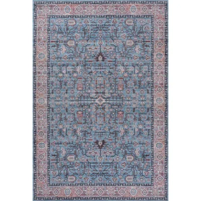 Jonathan Y Kemer All-over Persian Machine-washable Area Rug In Blue/red/brown