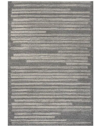 Jonathan Y Khalil Modern Berber Stripe Polypropylene Rug In Grey