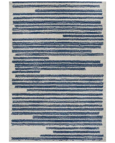 Jonathan Y Khalil Modern Berber Stripe Polypropylene Rug In White