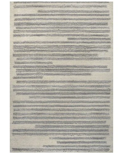 Jonathan Y Khalil Modern Berber Stripe Polypropylene Rug In White