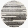 Jonathan Y Khalil Modern Berber Stripe Round Area Rug In Cream/black