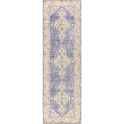 Jonathan Y Khilana Floral Medallion Chambray Area Rug In Lavender/gray