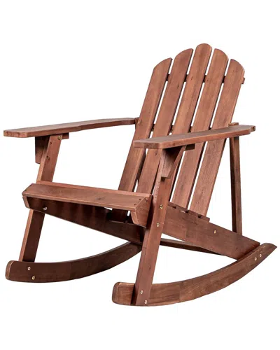 Jonathan Y Kiawah Outdoor Patio Adirondack Rocking Chair In Brown