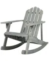 Jonathan Y Kiawah Outdoor Patio Adirondack Rocking Chair In Gray