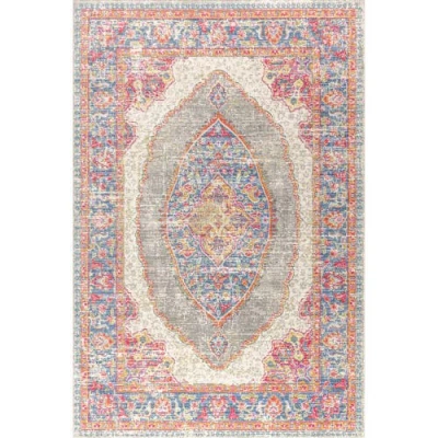 Jonathan Y Kilia Medallion Area Rug In Fuchsia/mustard/indigo