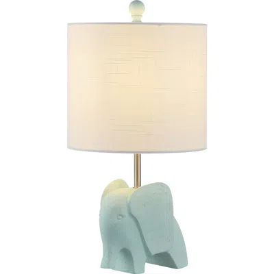Jonathan Y Koda Eclectic Southwestern Resin/iron Elephant Led Kids' Table Lamp In Turquoise