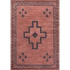 Jonathan Y Korsa Geometric Medallion Machine-washable Area Rug In Red/dark Gray