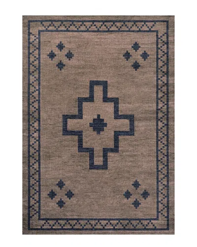 Jonathan Y Korsa Geometric Medallion Machine-washable Rug In Brown