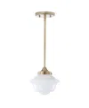 Jonathan Y Kurtz 7.2" Adjustable Drop Led Pendant In Brass Gold,white