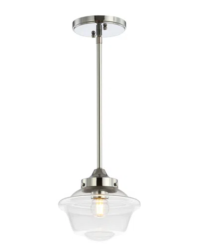 Jonathan Y Kurtz 7.25in Adjustable Drop Metal Glass Led Pendant