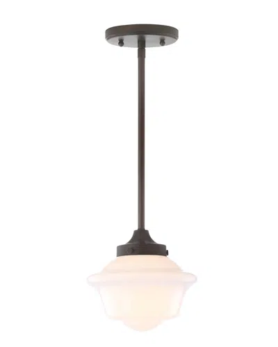 Jonathan Y Kurtz 7.25in Adjustable Drop Metal Glass Led Pendant In White