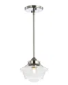 Jonathan Y Kurtz 7.25in Adjustable Drop Metal Glass Led Pendant