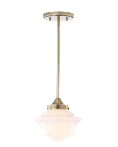 Jonathan Y Kurtz 7.2in Adjustable Drop Metal Glass Led Pendant In Neutral