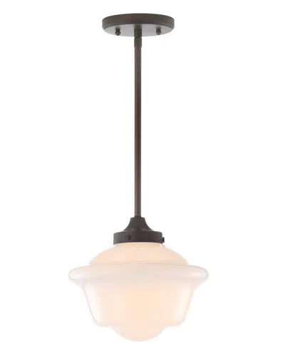 Jonathan Y Kurtz 9.5in Adjustable Drop Metal Glass Led Pendant In Black
