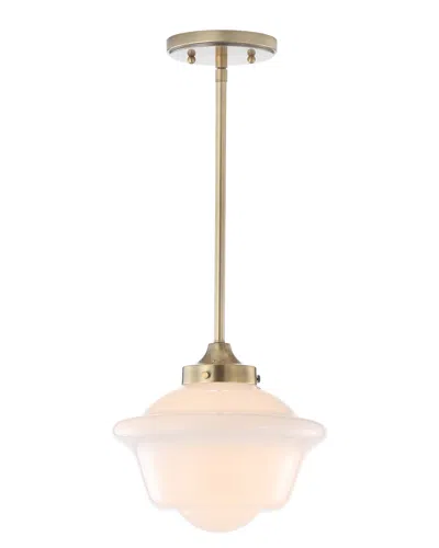 Jonathan Y Kurtz 9.5in Adjustable Drop Metal Glass Led Pendant