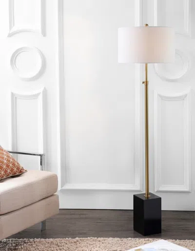 Jonathan Y Lafayette 65" Adjustable Height Led Floor Lamp In Black