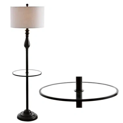 Jonathan Y Laine 60" Metal/glass Led Side Table And Floor Lamp, Oil Rubbed Bronze