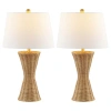 Jonathan Y Laura 27" Coastal Designer Iron/rattan Wicker Led Table Lamp, Natural In Natural