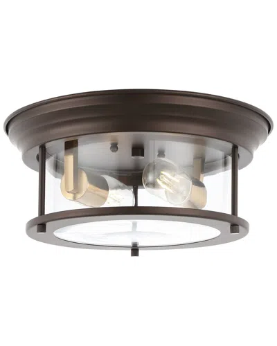 Jonathan Y Lauren Flush Mount In Brown