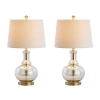 Jonathan Y Lavelle 25" Glass Led Table Lamp In Silver